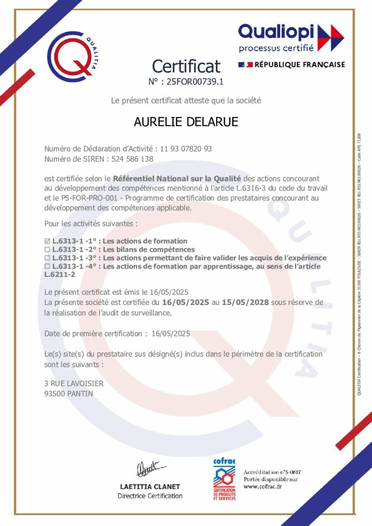 Certificat Qualiopi
